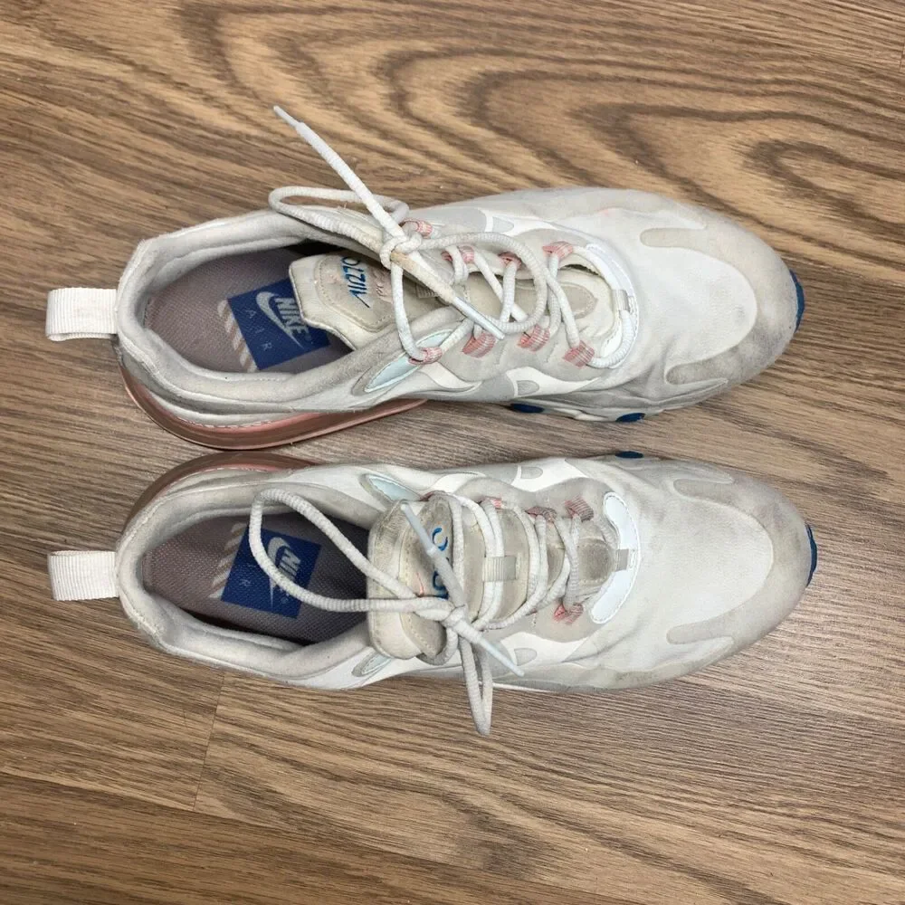 Nike Air Max React 270 Men Size 8.5 A04971-100 White‎ Ghost Aqua Running Shoes
